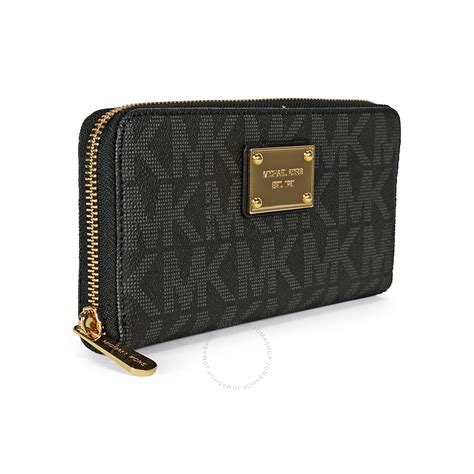 michael kors zip wallet black|michael kors zippered wallet.